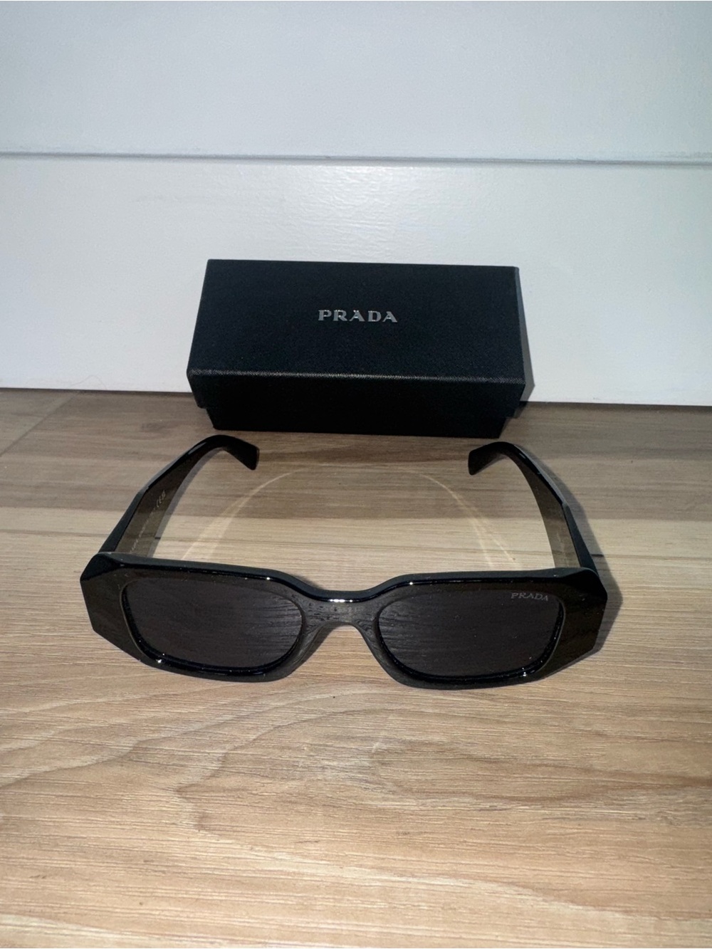 PRADA Black Rectangular Sunglasses